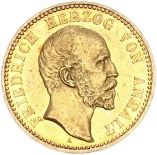 Anhalt Friedrich I. 10 Mark 1901 A Gold vz/vz+ Jäger 180