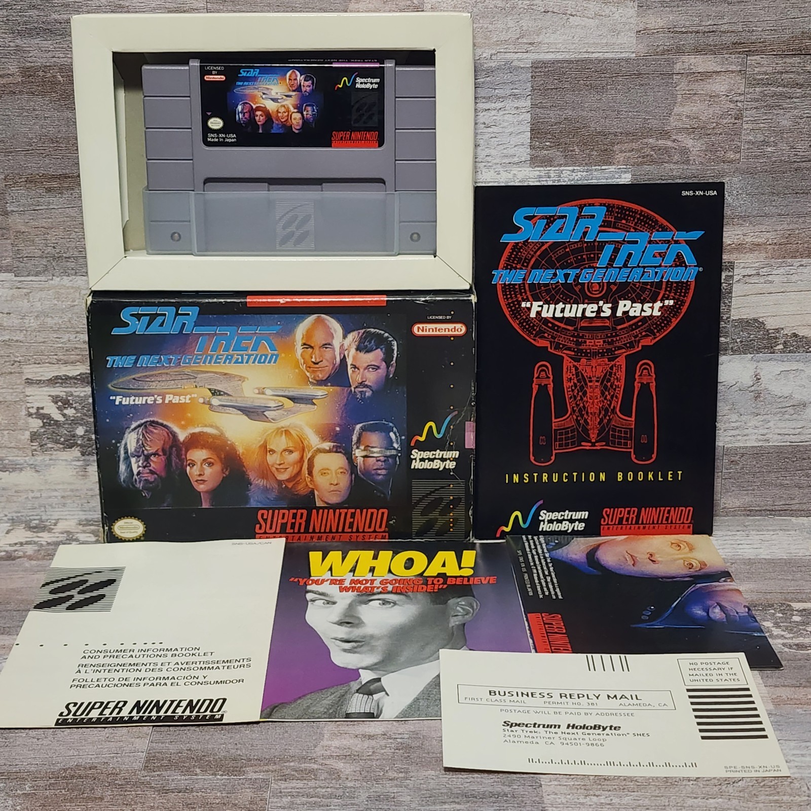 Star Trek: The Next Generation: Future's Past Super Nintendo SNES Complete CIB 