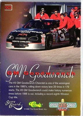 1996 Score Board Speed Street - Gold Cards Dale Earnhardt #GC2 for