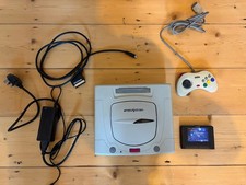 Sega Saturn JPN White Console + Saroo & 128MB Card. Aftermarket PSU and FRAM Mod