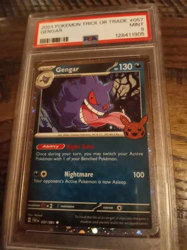 Gengar (Cosmos Holo) 057/091 Trick or Trade BOOster 2024 Rare Holo PSA 9 mint