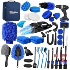 37Pcs Car Detailing Kit, Car Detailing Brush Set, Car Wash Cleaning 37pcs Blue