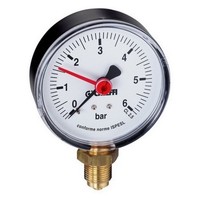 Caleffi 557310 Manometer 557 0-10 Bar, 1/4Zoll, Unten 0-10 Bar, 1/4Zoll, Unten