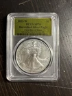 2023-W Burnished Silver Eagle SP70 PCGS Gold Label First day Of issue