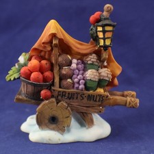 Santas Workbench FRUITS & NUTS CART Christmas Village Accessory Porcelain Vtg