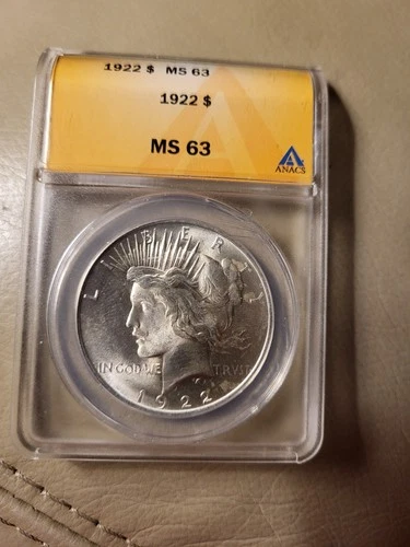 1922 ANACS MS63 Silver Peace Dollar