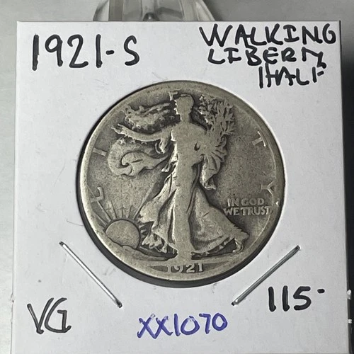 Photo of a 1921-S Walking Liberty Half Dollar from an eBay listing that sold on Jul 20, 2026