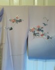 VINTAGE Visiting kimono, Autumn flower pattern Yuzen awase Wide collar Pure silk — photo 4