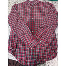 Polo Ralph Lauren Mens Classic Fit Red Plaid Button Down Shirt Large
