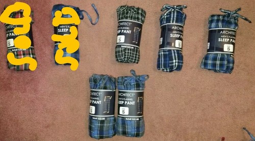 Lot Of 5 Men's/Young Men's Architect Lightweight Flannel Sleep/Lounge Wear Small