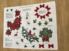 Holiday Christmas Greenery Wearable Art,Cut & Sew Applique Craft Panel,Cranston