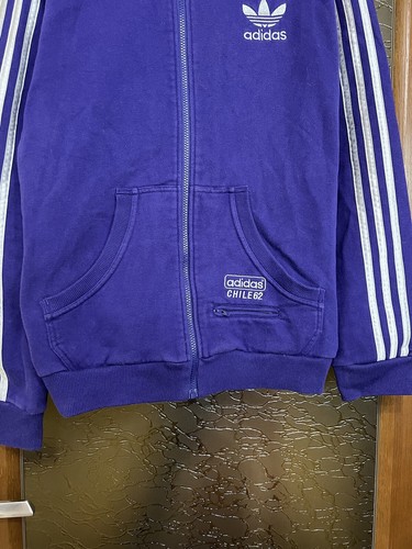 2010 ADIDAS CHILE 62 RARE PURPLE MENS COTTON ZIP HOODIE SIZE L - Picture 2 of 8