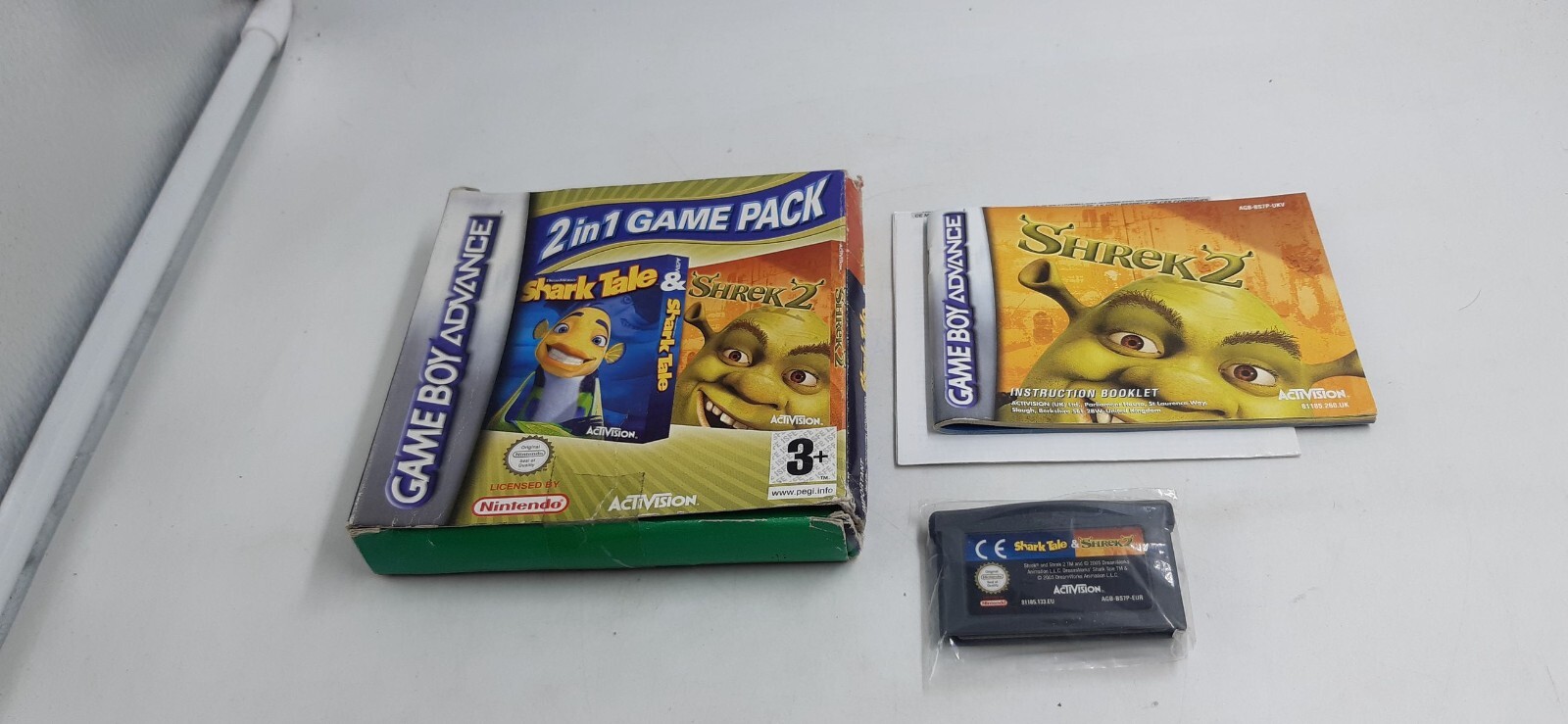 Jeu Nintendo Game Boy Advance GBA 2 in 1 Game Pack Shark Tale / Shrek 2 