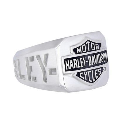 Harley-Davidson Ring H-D Cut Out B&S silber/schwarz