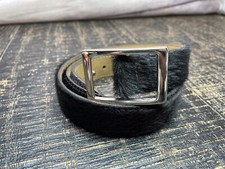 BANANA REPUBLIC WOMENS LEATHER BLACK CALF BELT MADE IN USA 36 LENTH