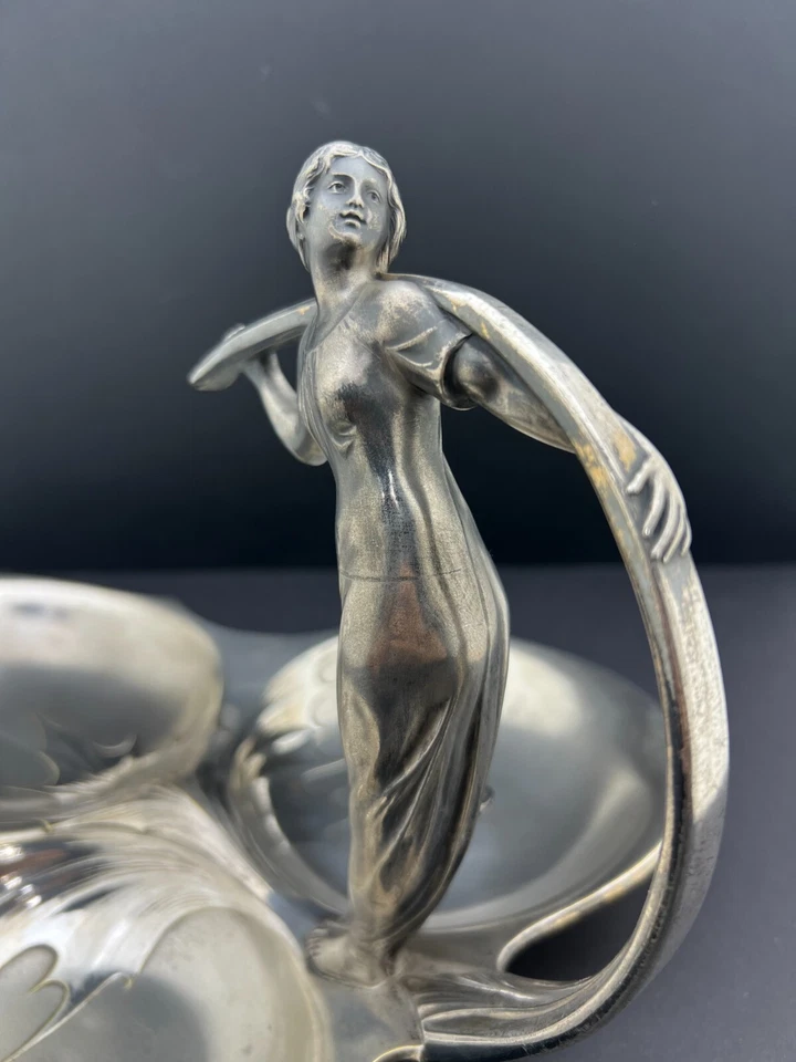 Antique WMF Jugendstil, Candy/Nut/Fruit Basket With Handle, 1900's, 30cm/ 11.81" - Image 4 of 4