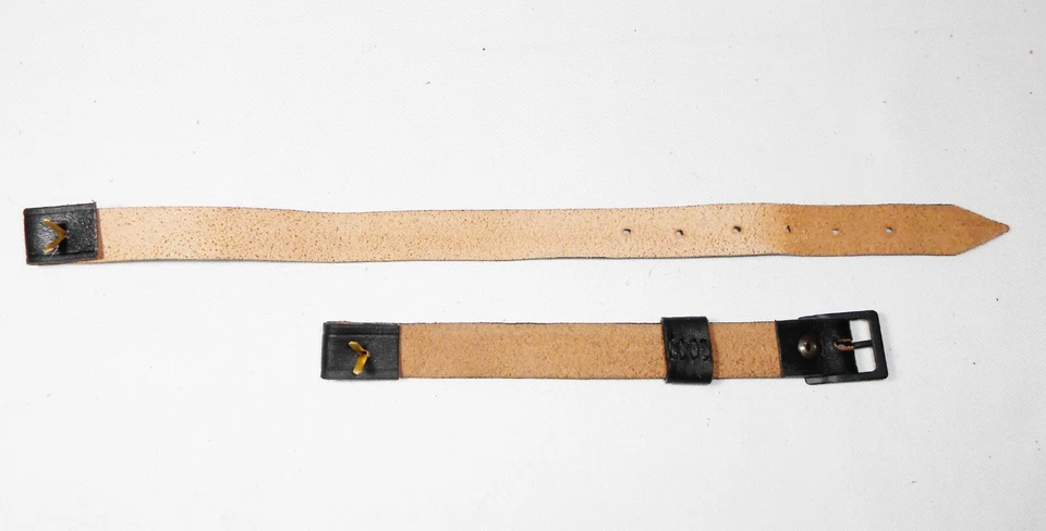 Jugulaire casque de Sapeur-Pompier modèle 1895 cuir noir, repro. - Photo 4/4