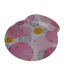 Mouse Pad Ergonomic Support with Wrist Rest Gel Pink and White Abstract Design