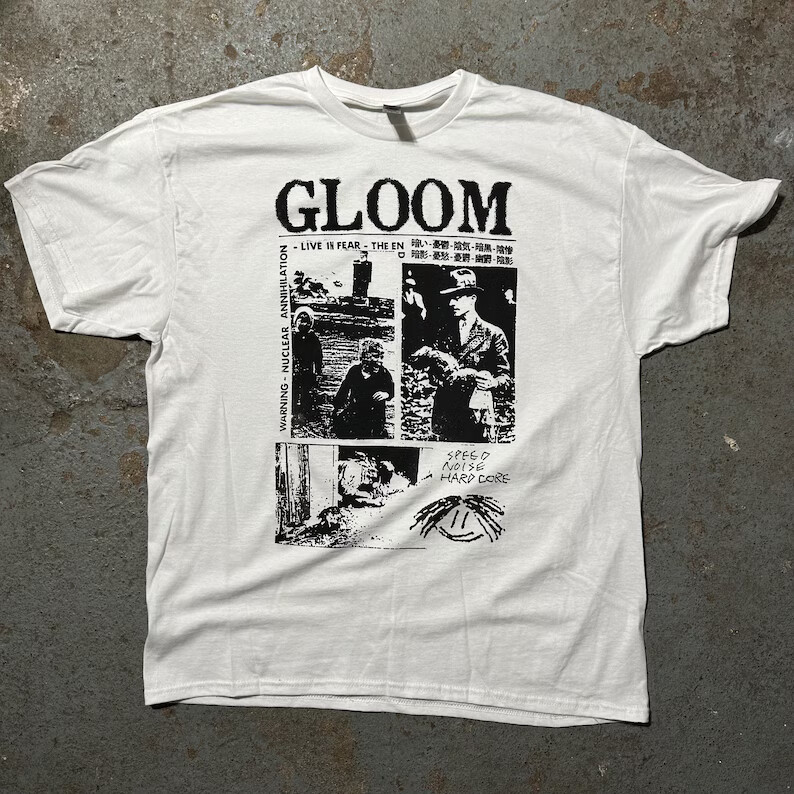 Gloom Hardcore Crust Punk T Shirt Vintage Band Dystopia Gloom Hardcore Crust Punk T Shirt Vintage Band Dystopia