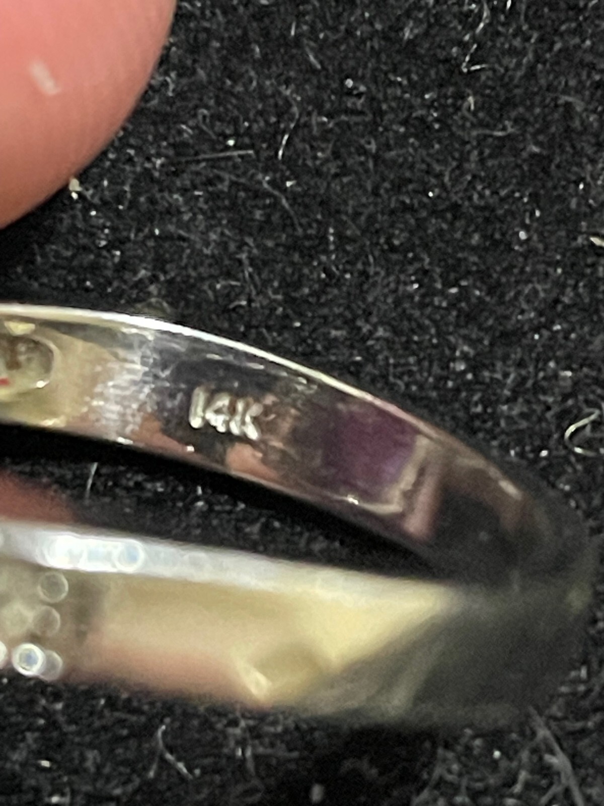 Amethyst & Diamond Ring solid 14K White Gold. Siz… - image 9