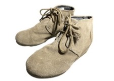 Toms Desert Suede Wedge Bootie Shoes Girls Size 13.5