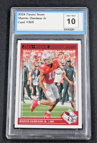 2024 Score Football Marvin Harrison Jr Rookie Card Gem Mint 10 - Picture 1 of 2