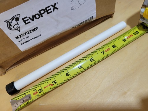 25 pcs) 1/2" x 10" SharkBite Stub-Out Pipe & Cap Push to Connect 33-200°F EvoPEX