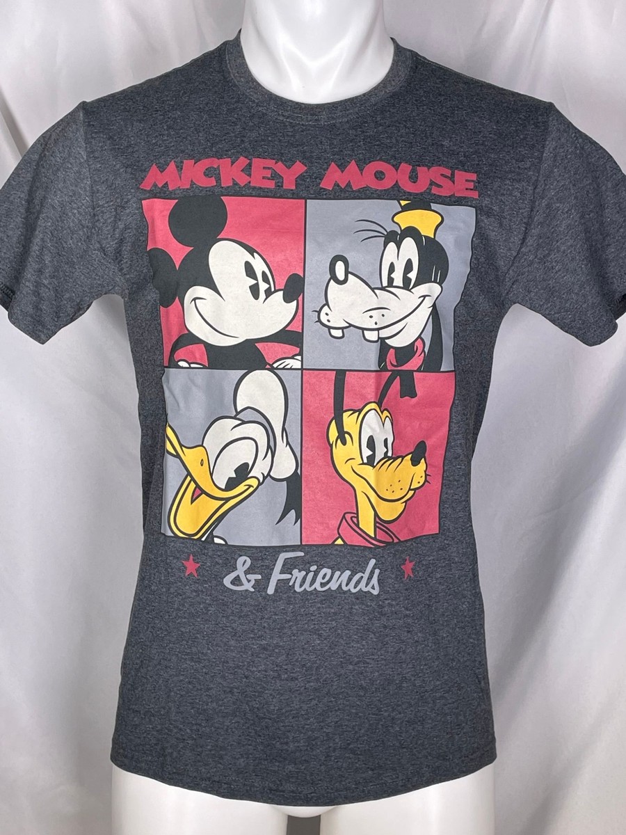 Disney Mickey Mouse & Friends Goofy Donald Pluto Charcoal Grey T
