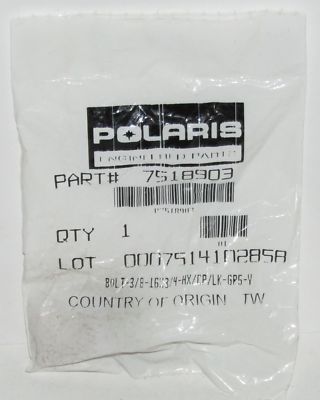 NEW POLARIS ENGINEERED PARTS BOLT 3/8 16X3/4 OEM PART NO. 7518903