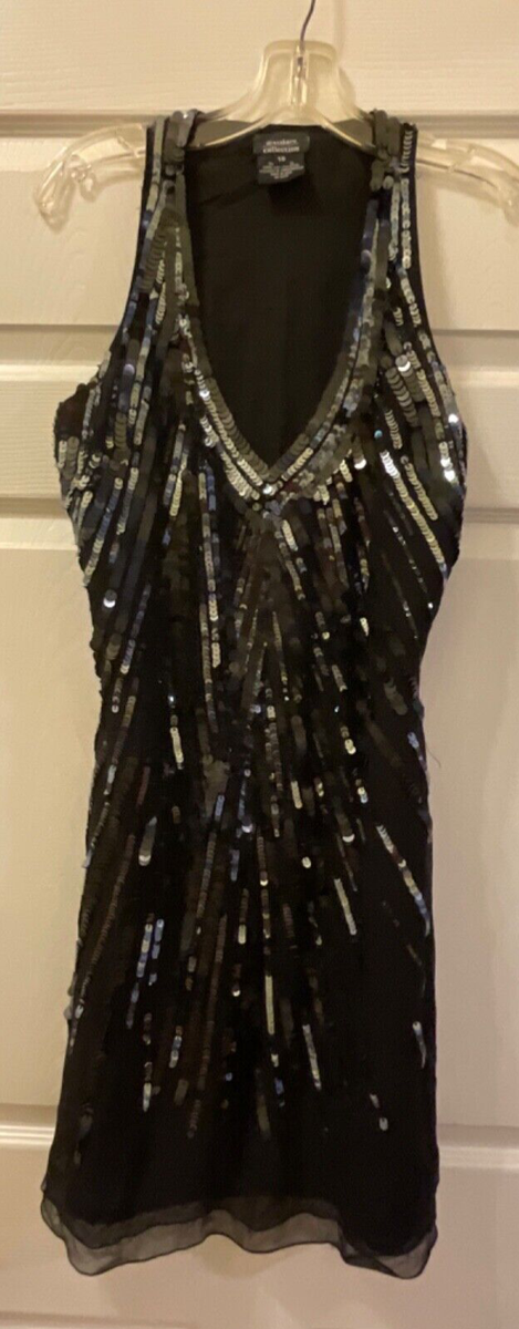 sexy black and silver dress Black Silver Rhinestone Design Side Slit Sexy Party Dress – AMIClubwear main image 1