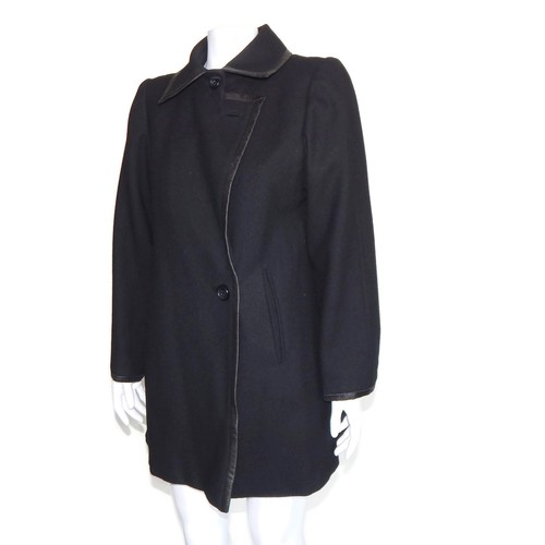 PAULINE TRIGERE so chic! Ultra Mod Black Wool Pea Coat 1960's - vintage size 10 - Picture 4 of 9