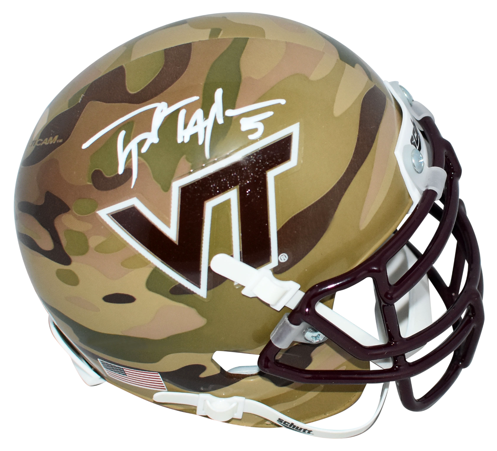 Tyrod Taylor Autographed Signed Virginia Tech Hokies CAMO MINI HELMET JSA 