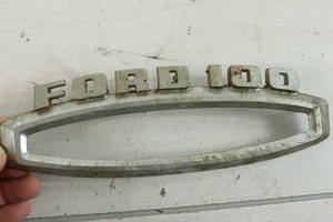 Details About Ford 100 F100 1960s Truck Metal Fender Hood Emblem Badge 05tb 16720 C Chrome
