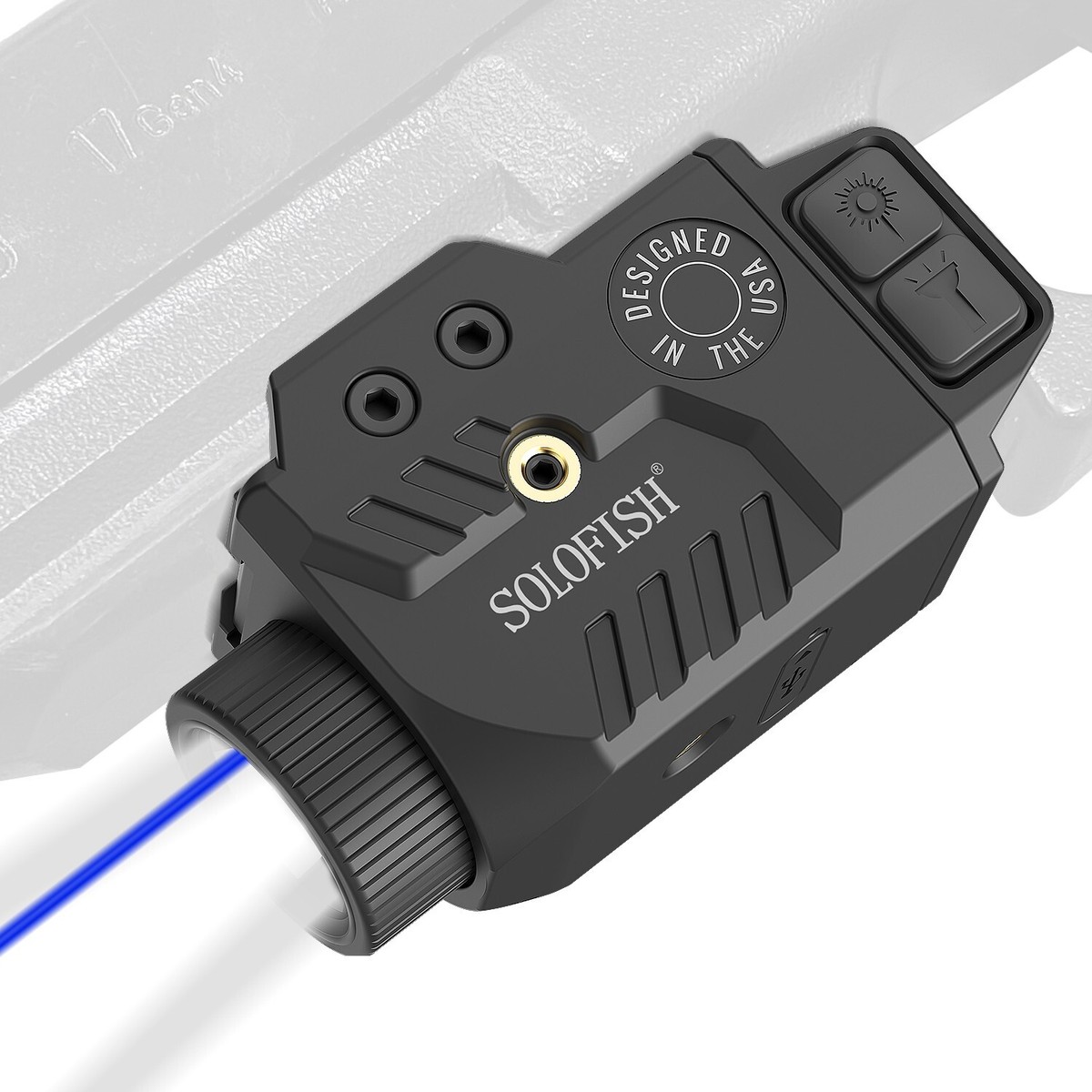 SOLOFISH 800lm Flashlight & Red/Green/Blue Laser Sight Combo