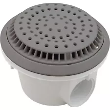 Waterway 640-2757 V Main Drain, WW Anti Vortex, 8" Round, Vinyl, 2"s, Gray