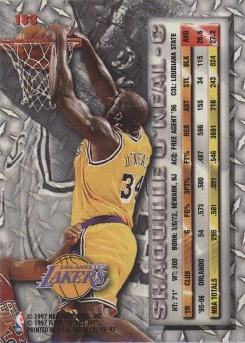 1996-97 Fleer Metal - Shaquille O'Neal #183 for sale | eBay