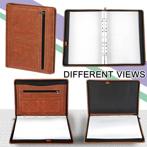 Carpeta de archivos profesional de 4 anillos para documentos certificados con 20 hojas bronceado - Imagen 3 de 5