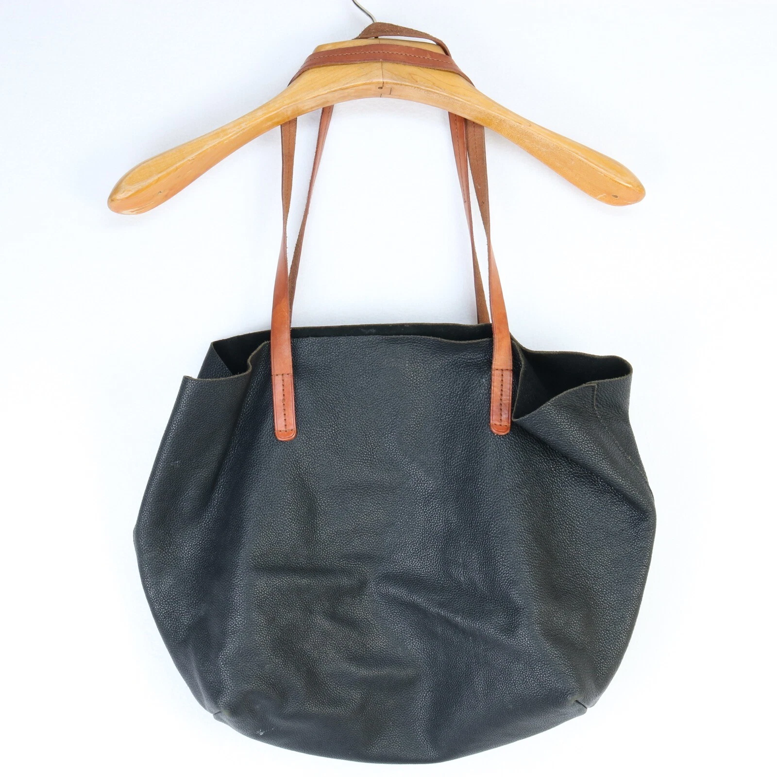 MARK AND GRAHAM EVERYDAY ITALIAN LEATHER TOTE BLACK PEBBLE GRAIN GLOVE LKNEW