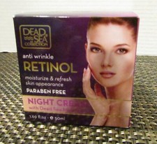 Dead Sea Minerals Anti-Wrinkle Retinol Night Cream Paraben Free 1.69 fl oz NEW