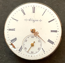 Antique 1905 Elgin Grade 318 Pocket Watch Movement Running Ticks 0s 15j USA
