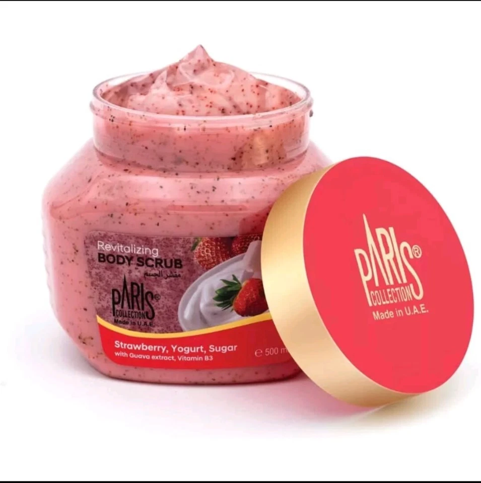 Paris Collection Revitalizing Strawberry Yogurt Sugar Body Scrub 500ml - Image 3 of 4
