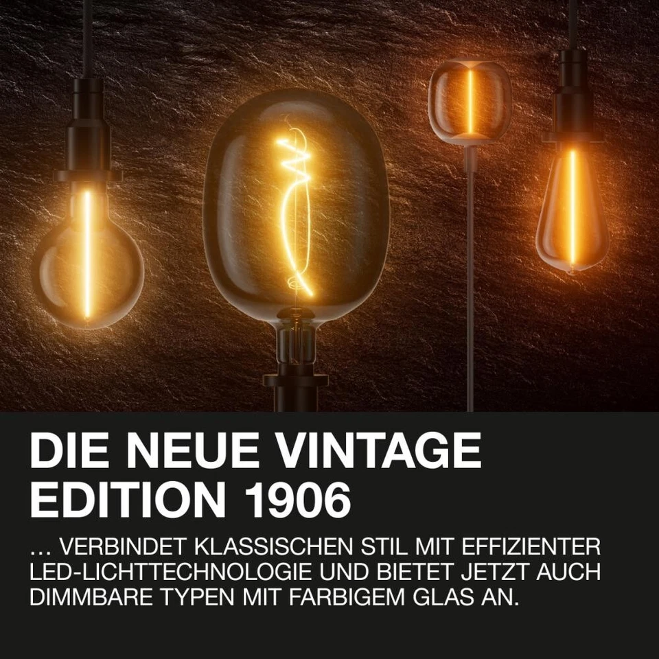 Osram E27 Vintage Lampe 1906 Big Elipse Oval Magnetic Smoke dimmbar 12W wie 28W - Bild 4 von 4