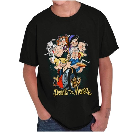 Retro Dennis the Menace Cartoon Characters Youth Crewneck T Shirts Boy or Girl