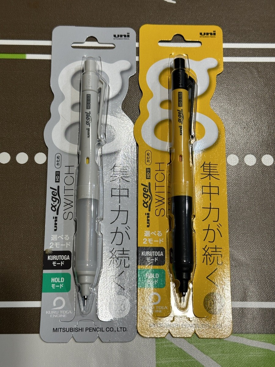 Uni Alpha Gel Mechanical pencil Set Of 2 Kuru Toga System Japan