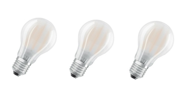 3X Osram Led Star Classic A 40 E27 4W=40W Warmweiß Eek:F (Spektrum A-G)-image