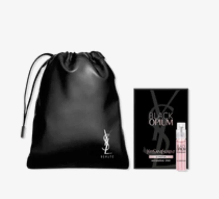 Neuf Yves Saint Laurent YSL Beau Sac Maquillage Sac & Échantillon Opium Noir
