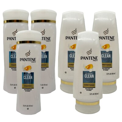 Pantene Pro-V Classic Clean (3) Shampoo 12.6 oz & (3) Conditioner 12 oz Lot RARE
