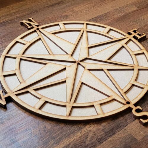 Large Wooden 3D Nautical Compass Ships Sea Sign Wall Door Hanging Plaque 6 mm - Picture 5 of 7