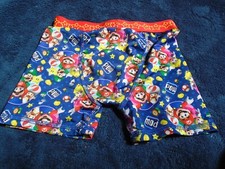 Super Mario Boys Polyester Boxers, Small, Waist 18" Leg Length 9" New w/o Tags