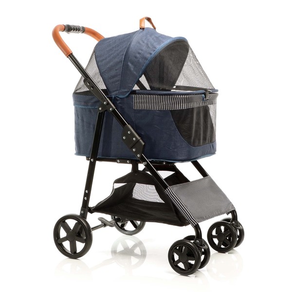 Fudajo 2In1 Hundewagen Faltbar Hundebuggy Blau Transporttasche Haustierwagen-image